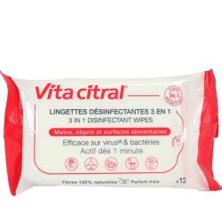 Vitacitral Lingettes Desinfectant 3En1 12