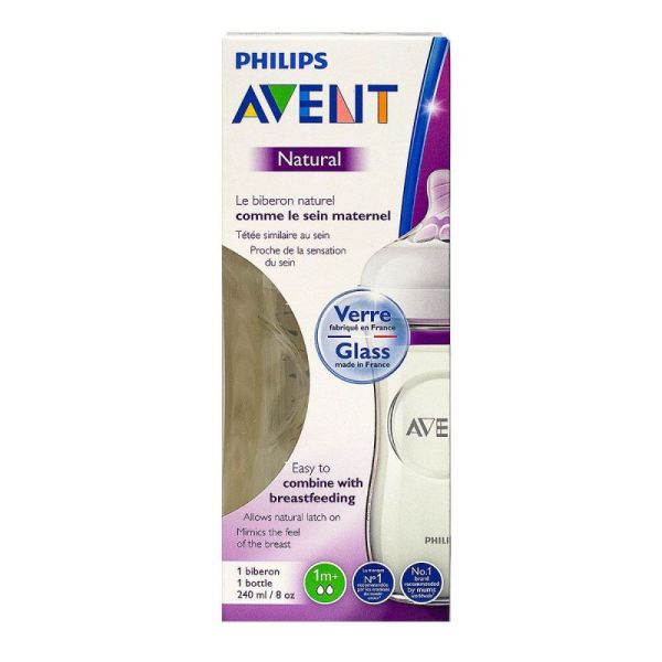 Avent Bib Natural Verre 240Ml 1M