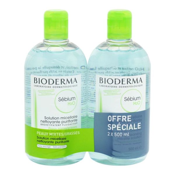 Bioderma Sebium H2O Sol Pg S/Rinc 2X500Ml