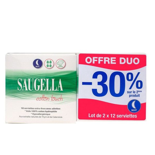 Saugella Cott Touch Meda Duo 2X12Ser Nuit